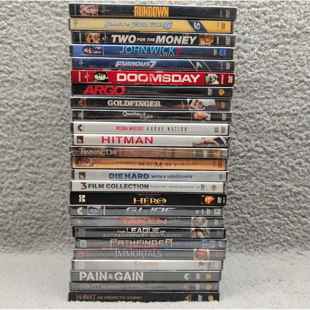 DVD Bundle Lot of 25 Movies Action Thriller New Sealed John Wick Fast & Furious